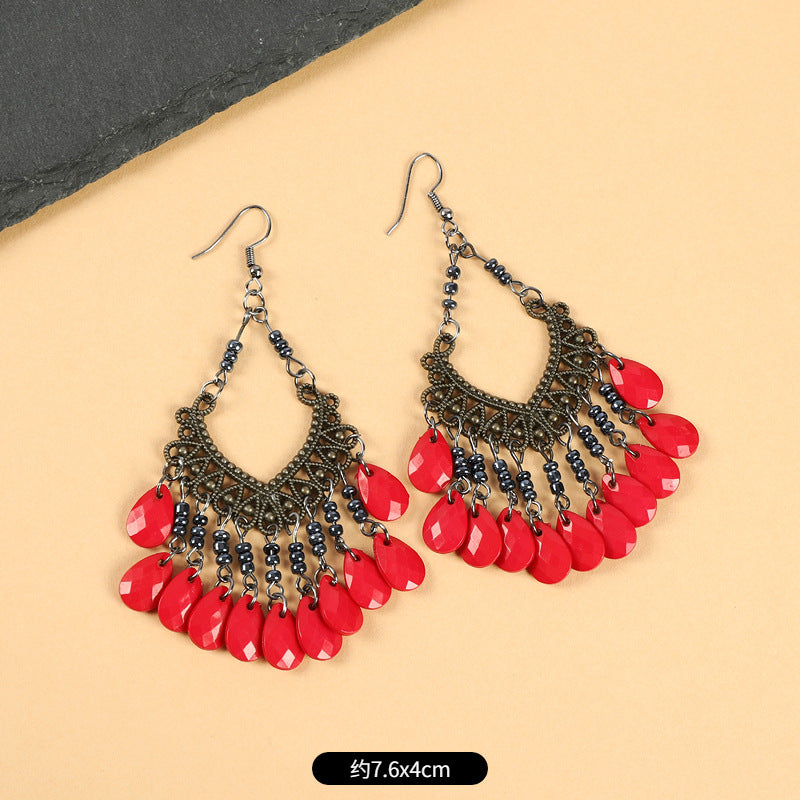 Wholesale Vintage Tassel Alloy Earrings